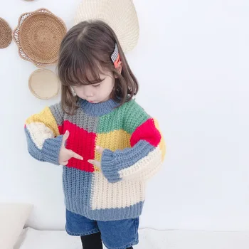 Familie Matchende tøj koreansk stil Efterår og vinter fashion farve matchende trøjer til mor og datter