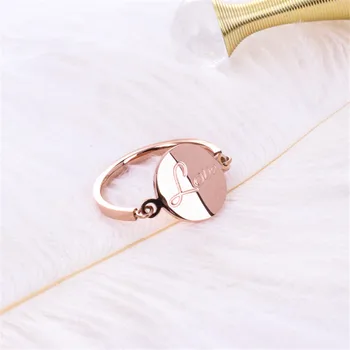 Martick Kreativt Europa, der er Helt Runde Stykke Ring Med Kærlighed Breve Steg Guld-farve-Mode Smykker Til Kvinder R127