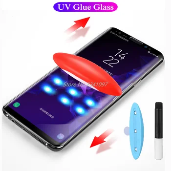 9D UV Nano Flydende Buede Fuld Limen Hærdet Glas Tilfældet For Samsung Galaxy S8 S9 Plus Note 8 9 Skærm Protektor Telefon Fuld Dækning