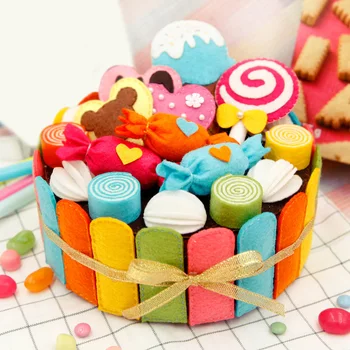 Nyt Følte opbevaringsboks Farverige Fødselsdag Cake Style Box Søde Storage Case Til Ven Fødselsdag Speciel Gave Følte DIY-Pakke