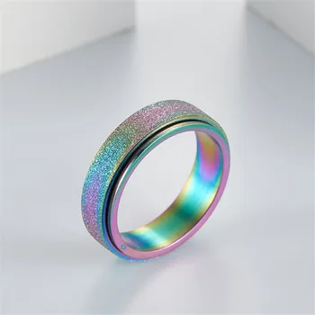 2020 Rainbow Matteret Spin Roterbar lgbt-Ring Farverige Ægte Kærlighed, kvinder Gay Pride Ring Kæreste Par Ringe til Mand, Dreng Mænd Smykker