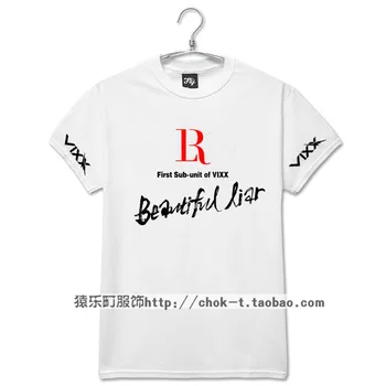Vixx leo ravi sub-enhed LR komme tilbage album beautiful liar udskrivning af kort ærme t-shirt kpop mode mænd kvinder sommer t-shirt