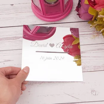 Brugerdefinerede Bryllup Spejl Firkantet Kasse Med Læbe Dække Lang Hul til Donation Part Indretning Brude Favoriserer Personlig Verlobungs Tablet