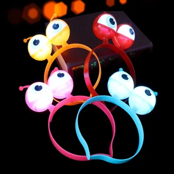 10stk/masse Fremmede Øjne Blinkende LED Hovedbøjle lyser Blinker Hårbånd Rave Glød festartikler til Bryllup