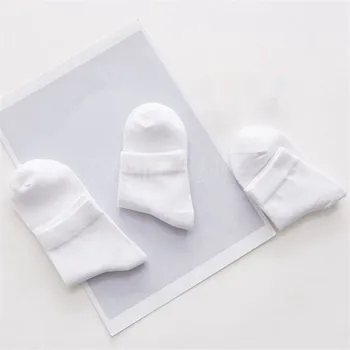 5Pairs/Masse Baby Hvid Dreng Sokker Foråret Style Solid Tynd Blød Bomuld Børn For Drenge og Piger Sport Studerende Sokker