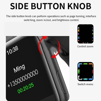 IWO 13 HW12 Smart Ur Split Screen 3D Dynamisk UI Bluetooth-Call-Knappen Knop Smartwatch Blod Ilt puls PK W26 IWO12 K8
