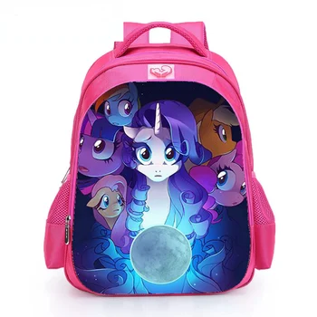 Min lille pony rygsække unicorn søde tegneserie studerende skoletaske baby piger skulder bog tasker Stor kapacitet