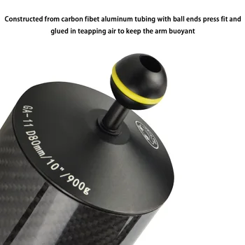 Carbon Fiber Float Opdrift Akvatiske Arm Dobbelt Kugle Flydende Arm Dykning Kamera Bakke for Gopro /YI /EKEN for DJI for OSMO Handling
