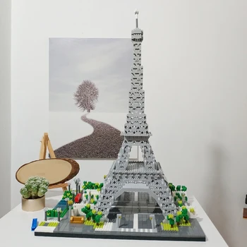YZ 069 verdensberømt Arkitektur Paris Eiffel Tower DIY 3D-Model 3369pcs Mini Diamant byggesten Legetøj for Børn, ingen Box