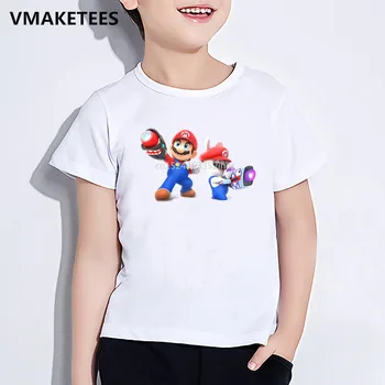 Piger & Drenge Super Mario Med Raving Rabbids Tegnefilm Print T-shirt Rabiate Kanin Sjove Baby Tøj, Børn Sommer Tshirt,ooo5203
