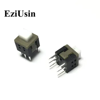 EziUsin 100pcs 5.8*5.8 selvlåsende Skifte Push Diskussion Magt Micro Switch Selv lås til/Fra Nede, Skifte Fladt Hoved
