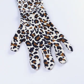BOOFEENAA Cheetah Print Handske Heldragt, Dame Høj Hals Lange Ærmer Toppe Fall Winter Fashion Stramme Buksedragt Clubwear C66-AZ57