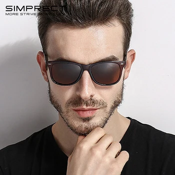 SIMPRECT Polariserede Solbriller Mænd 2021 UV400 Høj Kvalitet Retro Square Solbriller Spejl Anti-blænding Driver ' s solbriller Til Mænd