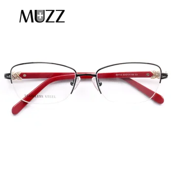 MUZZ Høj kvalitet Metal Frame Briller Kvinder Halvdelen Rim Legering Håndlavede Briller Rammer Recept Nærsynethed Optisk Pink Ramme