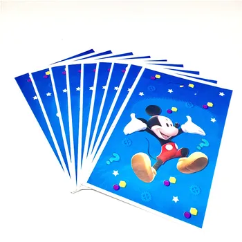 50/80/100 pc ' er Disney Mickey Mouse gave poser tilbage tasker baby shower fest dekorationer Blå Mickey Mouse tema plast poser slik