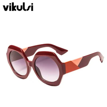 Mode Sekskant Solbriller Kvinder 2019 Italien Brand Designer Splejse solbriller Til Kvinder Mand med Runde Briller Damer Nuancer UV400