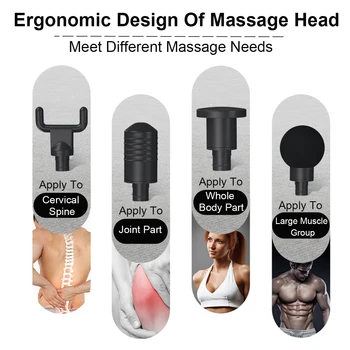 4000r/min Terapi Massage Kanoner 3 Gear Muscle Massager Smerte Sport Massage-Maskine Slappe Krop Slankende Lettelse 4 Hoveder Med Taske
