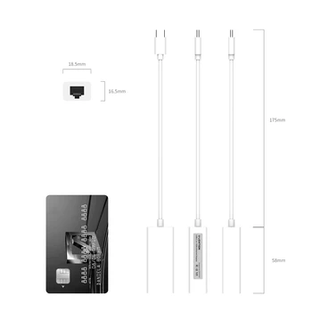 USB-C til RJ45 LAN-Adapter, værdiboks til Bærbar Ethernet-Dock Netværk Extender Kompatibel MacBook Pro 13/15 MacBook 12, Mac Air 2018 2019