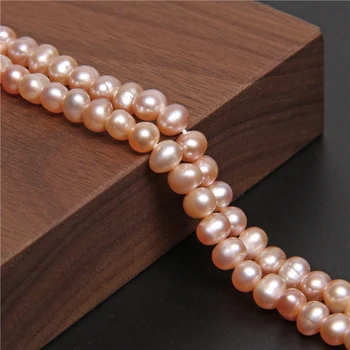 Engros-AA Naturlige Ferskvands-Rose Guld Perler 4-5mm i Nærheden af Runde, Ovale Perle Perler til Smykker Halskæde Gør DIY Håndværk