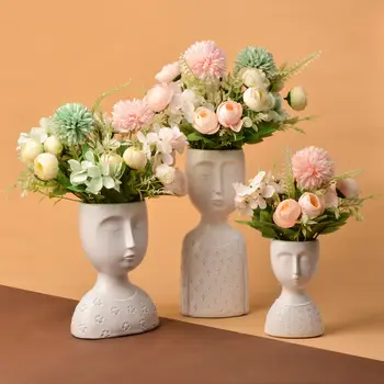Nordisk Boligindretning Harpiks Vase Skulptur Statue Figur Flower Pot Værelse Dekoration Blomst Arrangement For Kreative Håndværk