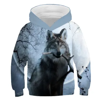 2020 Efteråret Drenge Mærke Tøj til Børn Hættetrøjer & Sweatshirts Piger Dyr Ulven Fox Print kids Fashion 3D Hot salg Sweatshirts