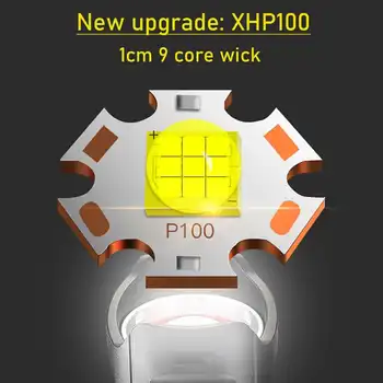 XHP100 LED Lommelygte mest magtfulde Flash lys 18650 Genopladelige Fakkel xhp90 xhp70.2 Zoom Lanterne Jagt Lampe Hånd Lys