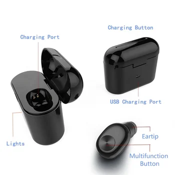 BL1 TWS Trådløse Bluetooth-Single-Ear Øretelefon Mini Sport Stereo Hovedtelefoner Headset