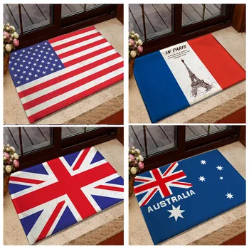 Amerikanske Flag Tæppe på Gulvet til OS Britisk Flag Floot Måtter Canada Tyskland Australien Frankrig Fleece Køkken Soveværelse Område Tæpper