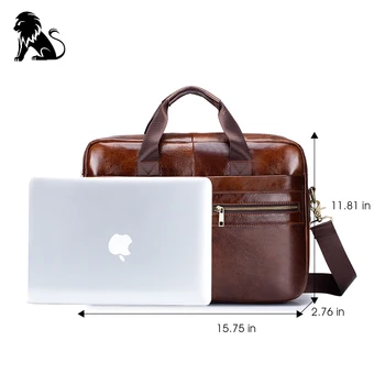 Business Ægte læder mænd Rejsetaske taske vintage ko læder computertaske messenger tasker mand skulder taske postmand mandlige