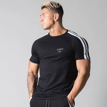 2021 ny bomuld til mænd sommeren kort-langærmet sort T-shirt fitness fitness sport fælles t-shirt afslappet body-building brand T-shirt