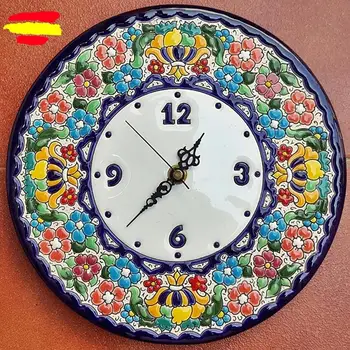 24 cm/9,45 inch diameter emaljeret keramiske ur-håndlavet i Spanien-bolig og dekoration