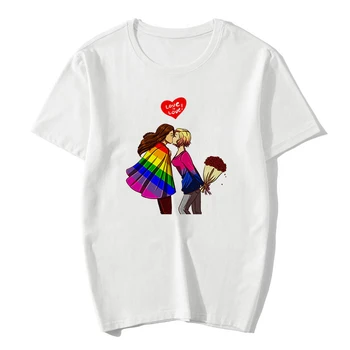LGBT Harajuku T-Shirt, Kvinder, Lesbiske, Bøsser, Biseksuelle eller Transseksuelle Stolthed T-Shirt LGBT-Grafisk Tegnefilm Print Tshirt koreansk Stil Top