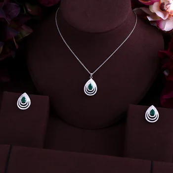 Nyt design og luksus AAA zircon vand dråbe form halskæde vedhæng til kvinder,af høj kvalitet fest/bryllup smykker