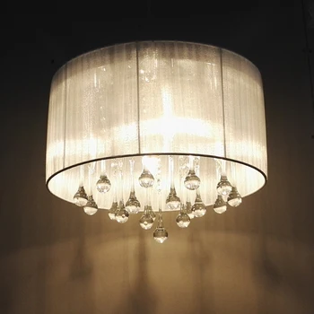 Moderne kort fashion-crystal lysekroner lys armatur hjem deco-stue stof lampshape LED E14 pære lysekrone lampe