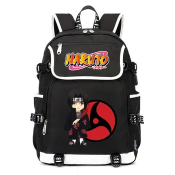 Naruto Skoletasker Animationsfilm Indstillinger Indstillinger Uchiha Sasuke Cosplay Kvinder Back Pack Usb-Opladning Laptop Rygsæk Oxford Store Rejse Bagpack