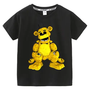 Bomuld T-shirt Børn, Fem Nætter På Freddy Tegnefilm Sjove T-shirt Børn 5 Freddys Tøj Baby Drenge Piger Sommeren Korte Ærmer