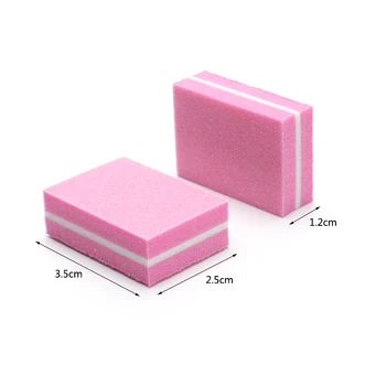 50stk/masse Mini neglefile Svamp UV Gel Polish Slibning Buffer Blok Polering Dobbeltsidet Pink Nail Art Pedicure Manicure Værktøjer