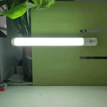 2STK Kabinet LED Lampe med Trådløse PIR bevægelsesføler USB-opladelige Port lys Skab Trappe Garderobe Seng Side night Light