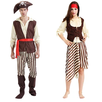 Kaptajn pirater caribbean pirates of the caribbean jack sparrow halloween kostume voksne mænd, børn cosplay kvinder pirat kvinde