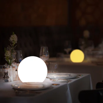 Fjernbetjening, Genopladelige bordlampe LED Kuglen Lyser Indendørs Dekorative Nat Lys Trådløse RGB-Lys 16 Farve Spisestue