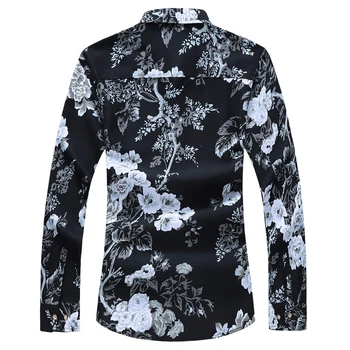 2020 Efteråret Foråret Tøj Shirt Mænd med Lange Ærmer Stor Størrelse M-5XL 6XL 7XL Print Hawaiian Beach Casual Blomstret Skjorte For Manden