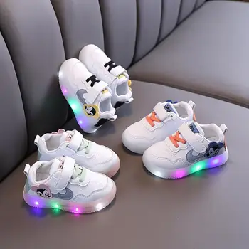 Mickey Mouse tegnefilm børn casual sko hot salg LED tændte sneakers børn glødende prinsesse piger baby sko tennis