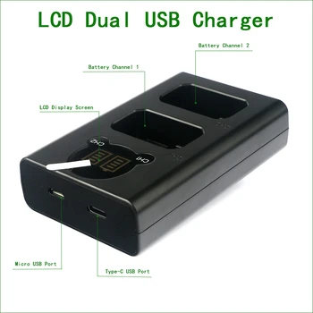 EN-EL15 EL15 Dual USB Batteri Oplader til Nikon EN-EL15a DA-EL15b DA-EL15e D500, D600 D610 D750 D800 D810 D850 1 V1