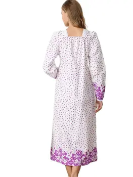 Spring ny ren bomuld kvinder, super lange blomster nightgowns sleepshirts sove lounge nattøj klæder kvinde efteråret