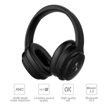 Cowin SE7 ANC Aktive Noise Cancelling Bluetooth-Hovedtelefoner Trådløst Headset med apt-x mikrofon til phones-30dB niveau