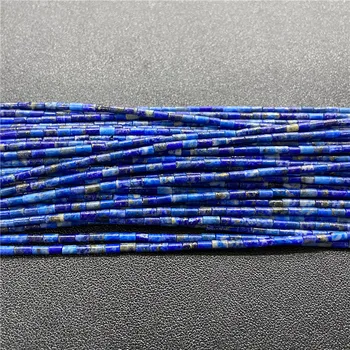 2*4mm Naturlige blå lapis lazuli Tube perle sten spacer Perler charme smykker at gøre Tilbehør 15.5