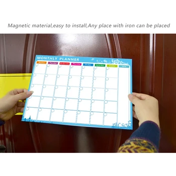 Magnetisk Whiteboard-Board Magneter Køleskab Køleskab To-Do Liste Månedlige Dagsplan