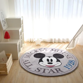 Disney Grå Mickey Mouse Tæppe børn Børn Kravler Mat Soveværelse Indretning Runde Tæppe, Indendørs Hukommelse Bomuld Langsom Rebound Mat gave
