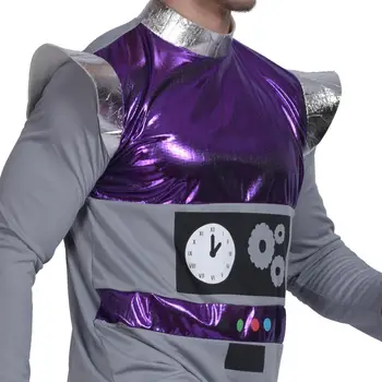 Eraspooky Retro Lilla Tid Robot Cosplay Voksen Fremmede Astronaut Tøj Halloween kostume til Børn arbejdsgruppe Par Fancy Kjole