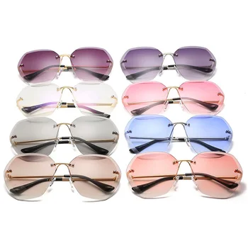Uindfattede Skære Linse Solbriller Kvinder Nuancer Sol Briller Oversize Kvindelige Briller UV400 Oculos Feminino Vintage Lentes De Sol